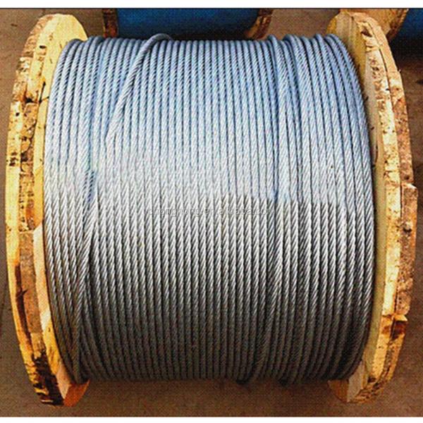 Acero de alto carbono 7x7 Construcción Acero galvanizado cuerda de alambre 3mm 4mm 5mm 6mm para diversas aplicaciones