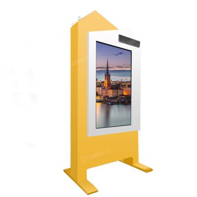Telas interativas da indicação digital de 65 polegadas, assoalho que está a exposição exterior do monitor