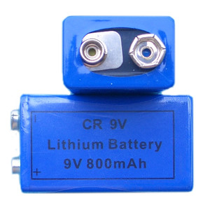 CR9V 800mAh Li-MnO2 Lithium Battery with 400mA Max Pulse Current and ﹣40℃～+85℃ Operating Temperature