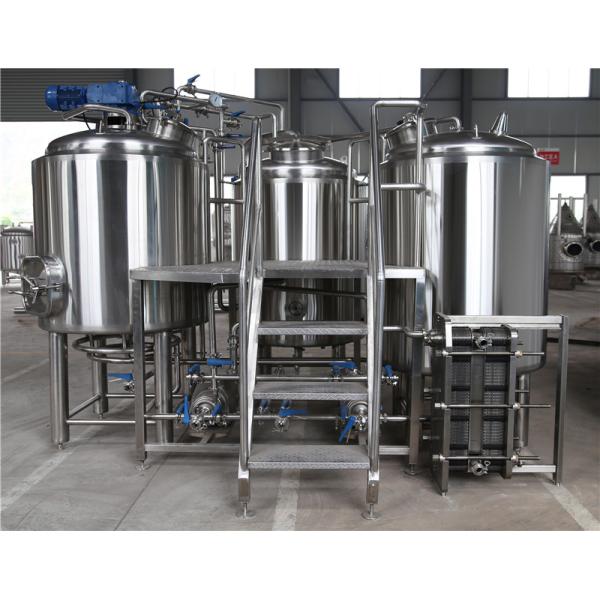 1000L 2000L Stainless Steel 304 Mirror Polish Three Vessel Brewhouse For Craft Beer Brewing Equipment