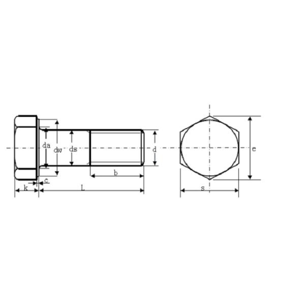 Stainless Steel Hexagon Head Bolts Half Thread DIN931 / M10