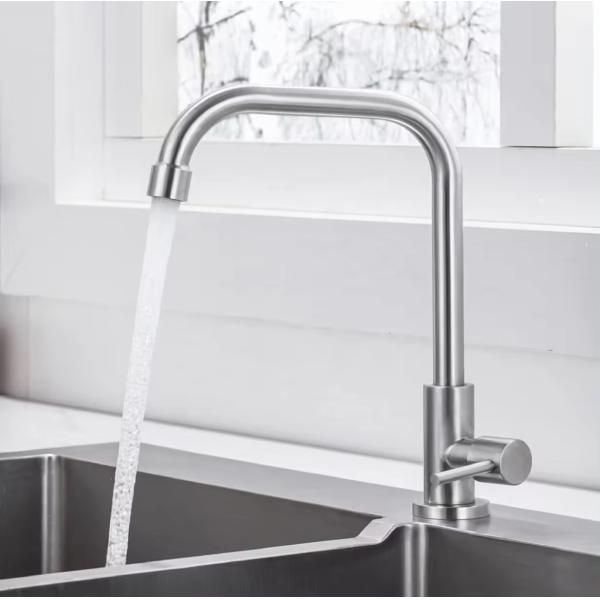 Lizhen Stainless Steel Kitchen Sink Faucet Single Handle 360 Degree Rotating Tap