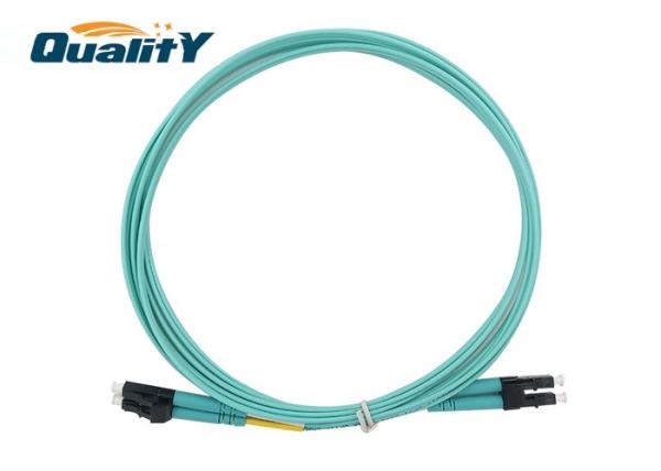 Black LC Duplex LSZH Fiber Optic Patch Cord For Network / Om3 Multimode Cable