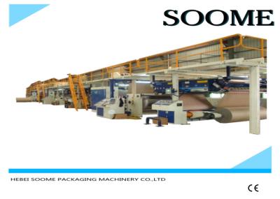 5 Layers Corrugated Cardboard Production Line Fully Automatic 1 Year Warranty