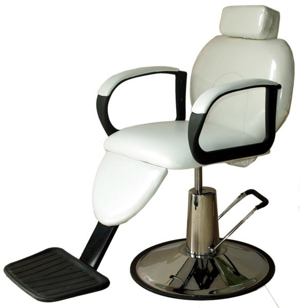 Indoor White Salon Barber Chair Hydraulic With Removable Pillow , Color Customized