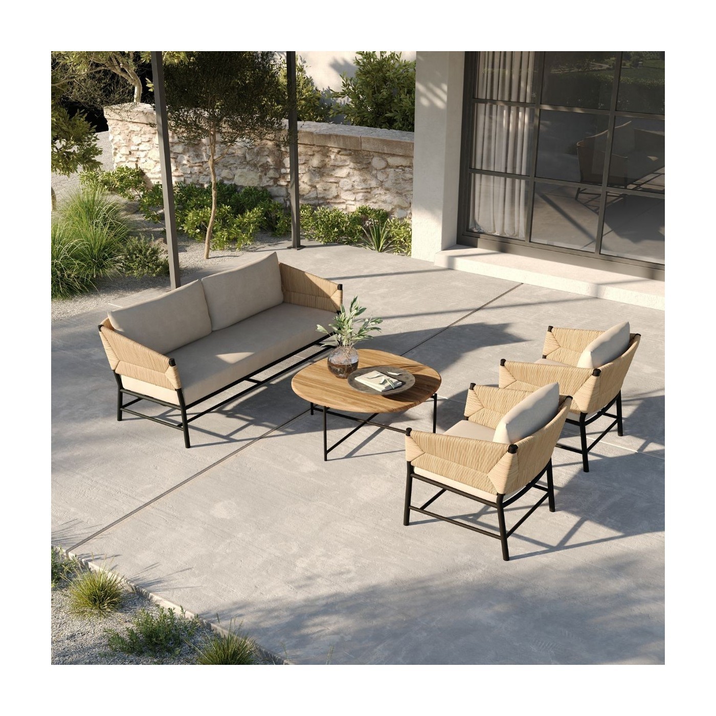 Tropical Style Synthetic Rattan Villa Outdoor Sofa. Bruno SN-2650