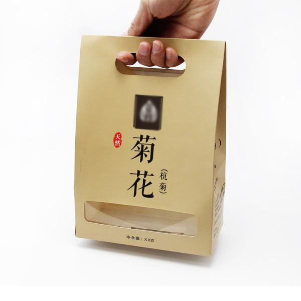 Sacos de embalagem biodegradáveis ​​CMYK Artesanato Kraft Mercearia Take Away Saco de papel para alimentos