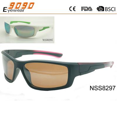 Nontoxic Sports Sunglasses, Made of Plastic , UV 400 protection lens
