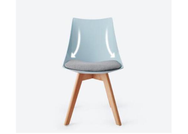 Curved Back Nordic Style Dining Chair , Leather Wood Dining Chairs