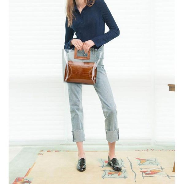 Promotion Clear Cosmetic Handle Bag Tote Bags, Recyclable PVC Loop Handle Plastic Bag, Gift And Shopping