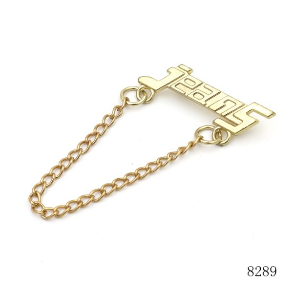 Custom Logo Label Metal Tag with Chain Metal Charm Tag for Clothing Key Chain Label Tag