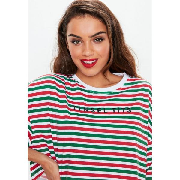 Green Trendy Women Clothing Stripe Cropped T Shirt