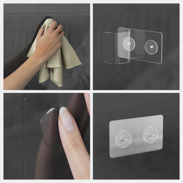 Double Nail Self Adhesive Bathroom Accessories And Fixtures No Drilling