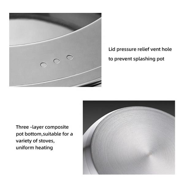 New Design Cooking Set 6 Piece Kitchen Cookware 18/8 Stainless Steel Pans And Pots Set