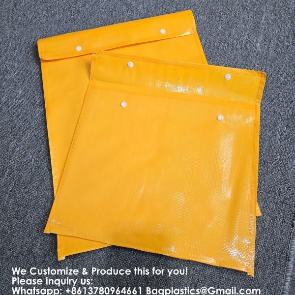 Custom Logo Polypropylene Button Closure Fabric Mailing Bag For Clothes Packaging With 2 Tape And Tear Strip On The Top Envelope Self-Adhesive Bag Express Clothing Small Card Envelope