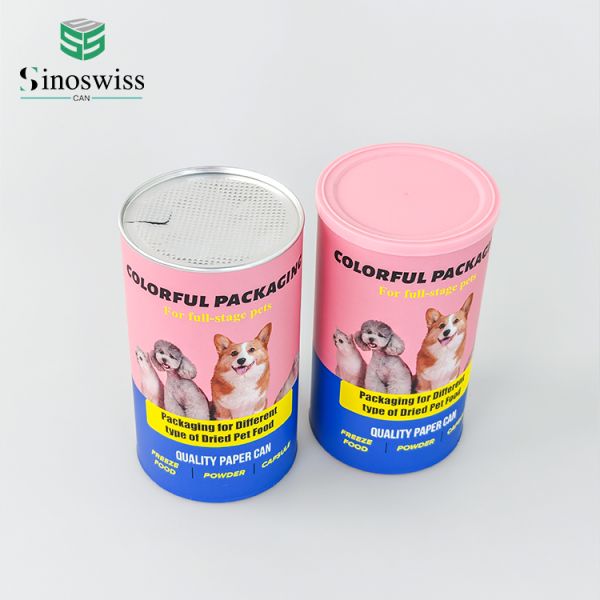 cylindrical structure Cardboard Can Packaging Kraft Paper Containers For Pet Treats