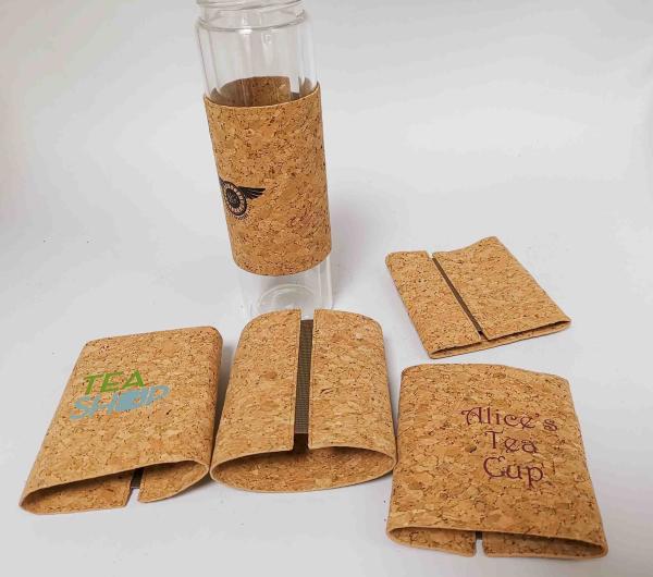 Moistureproof Natural Cork Fabric Glass Bottle Cork Sleeve ISO9001