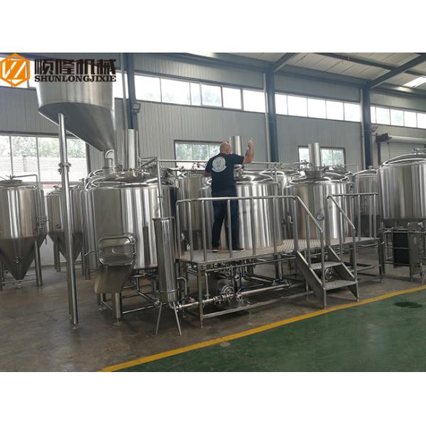Three Vessels Brewhouse Equipment , 20HL Craft Brew House With Double Stage Cooling System