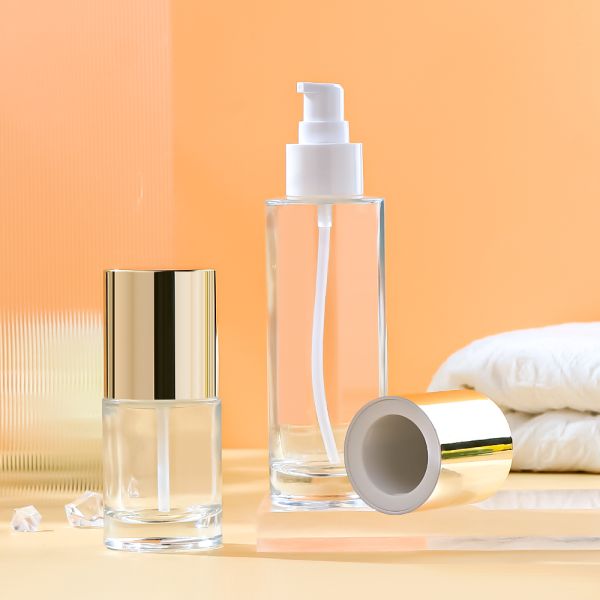 Eco-Friendly Leak-Proof Clear Glass Bottle for Customizable Cosmetic Packaging