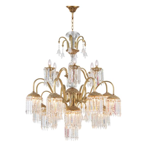 Antique brass and crystal chandelier Lamp Fixtures 23 Lights (WH-PC-07)