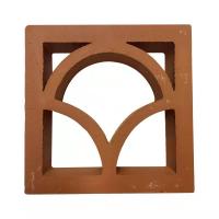 Vermelho de tijolo Clay Terracotta Wall Decor de Art Fence Hollow Breeze Block da decoração