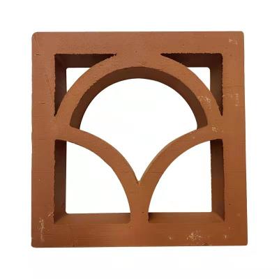 Vermelho de tijolo Clay Terracotta Wall Decor de Art Fence Hollow Breeze Block da decoração