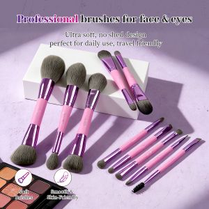 Professional 10-Piece Dual-Ended Makeup Brush Set