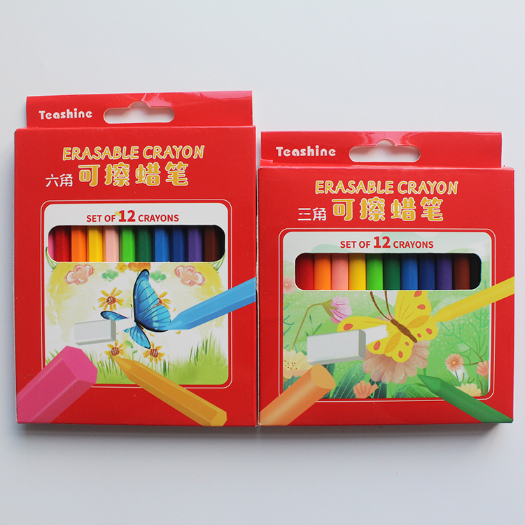 high quality hot sale non toxic colored erasable crayon set