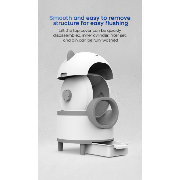 Custom Extra Large Plastic Smart Cat Toilet Litter Box Eco-Friendly Intelligent APP Control Automatic Self-Cleaning Easy Clean