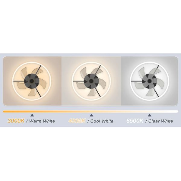 Bedroom Decor Ventilator Lamp Air Invisible Blades Retractable Smart Ceiling Fan with Lights(WH-CLL-70)