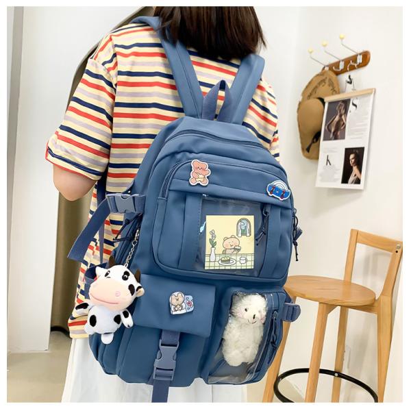 Customized Color Korean Backpack Chinese Cute Fancy Kawai School Bags For High School Teenage Girl