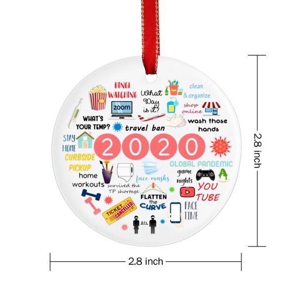 2.8 Inches Ceramic Keepsake Pendant For New Year Decoration