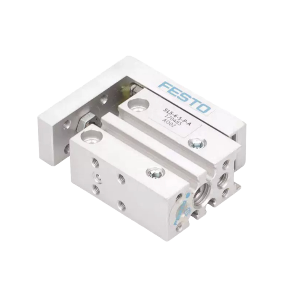 High Precision Ball Cage Guided Mini Slide Cylinder FESTO SLS Series SLS-10-5-P-A Part No.170491 Double Acting Pneumatic Linear Actuator 10mm Bore 5mm Stroke With Built-in Magnet & Cushion