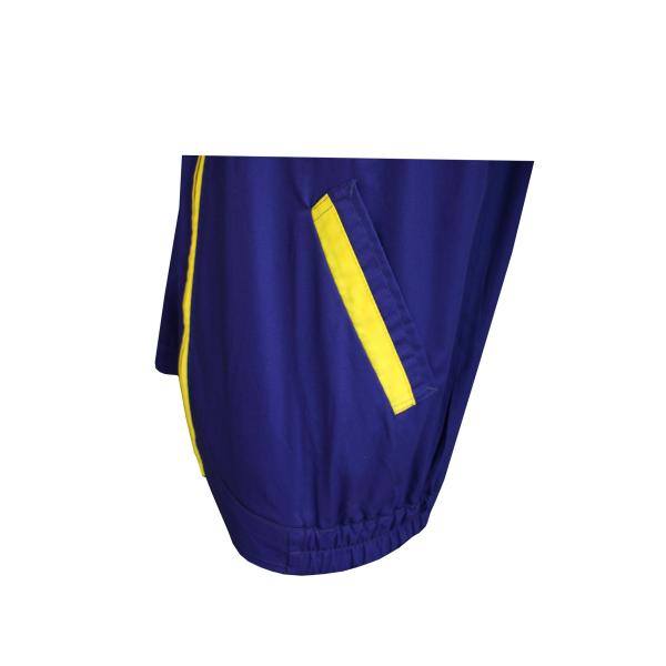 240 GSM Blue Contrast Yellow Workwear Jacket 65% Polyester 35% Cotton Twill 3/1
