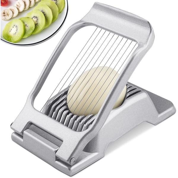 Stainless Steel Egg Slicer for Perfectly Sliced Boiled Eggs and Juicy Strawberries