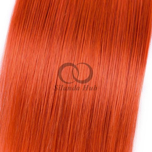 Orange Red Straight Remy Human Hair Bundles Sew In Weave Bundles Brazilian Bundle Deals