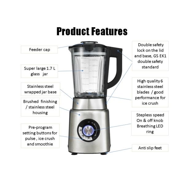 BL815 1200W GS EK1 Standard stainless steel high power blender
