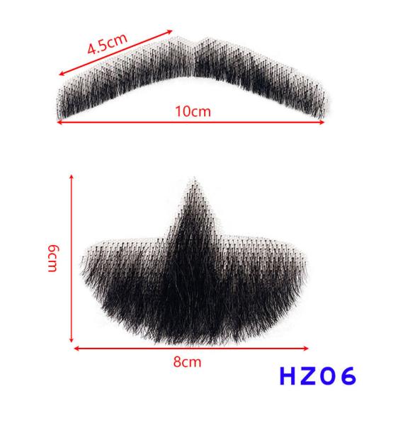 Real Hair Realistic Fake Beard and Moustache for Men Cosplay Invisible Mustache