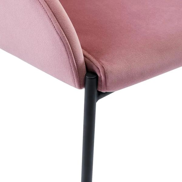 Anti Fading Velvet Modern Single Seater Chair Pink Color For Kitchen