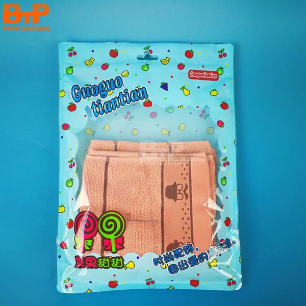 Customized Hanger Garment Clothes clear Plastic Packaging Bags for Man Underwear