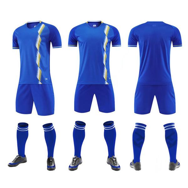 Polyester Breathable Football Team Kits , Durable Custom Sublimation Soccer Jersey