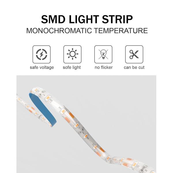 5v 8mm 3000K 320leds IP65 resistente al agua 1cm un corte COB flexible SMD2835 luz de banda LED