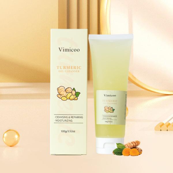 L' hydratant tumoral soins de la peau lavage du visage organique Le curcuma lavage du visage nettoyage en profondeur contrôle de l' huile Gel de curcuma nettoyant