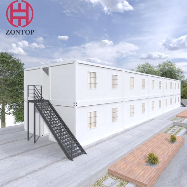 Zontop Flat Pack Design Quick Build Modern  Luxury Glass Resort 20ft Prefab Container Modular Steel Homes Prefabricated