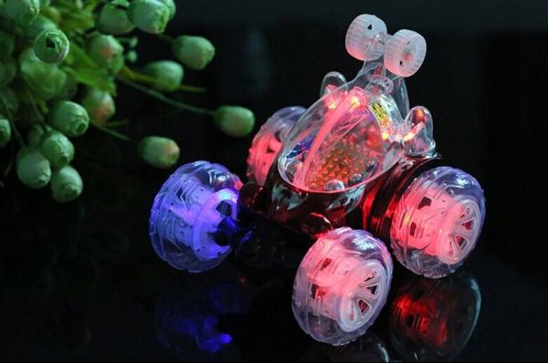 360 children large remote control car charging skip stunt car music dazzle light electric