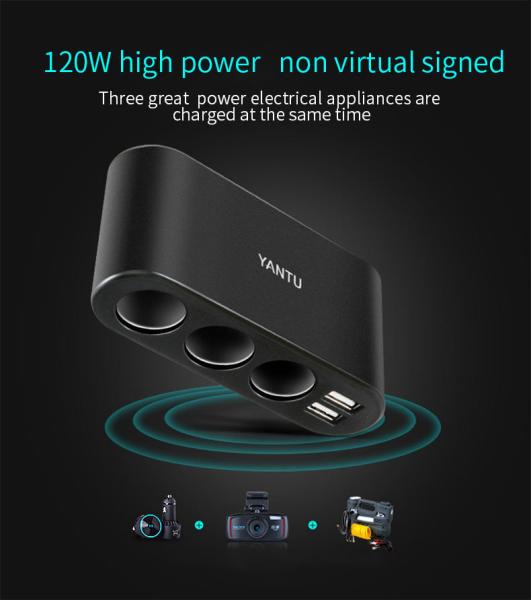 USB Connection YANTU B08 Car Charger Adapter with On Off Switch Socket Metal Material