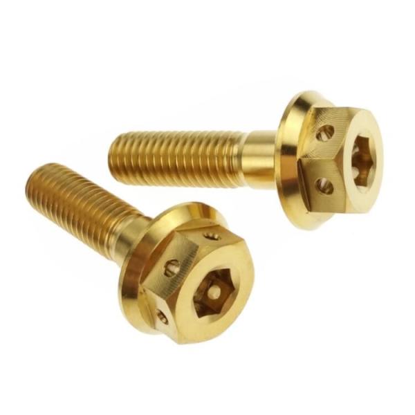 DIN6921 Factory Direc Anodized M8x30mm Flange Bolt Hex Flange Head Titanium Bolt Automotive Flange Bolts