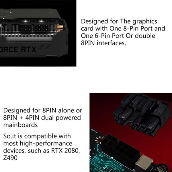 Комплект кабелей расширения электропитания рукава GPU материнской платы ATX 12V 18AWG