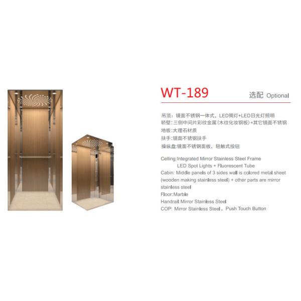 Luxury Cabin 400Kg Residential Home Elevators 5 Persons Rated Speed 0.4M/s
