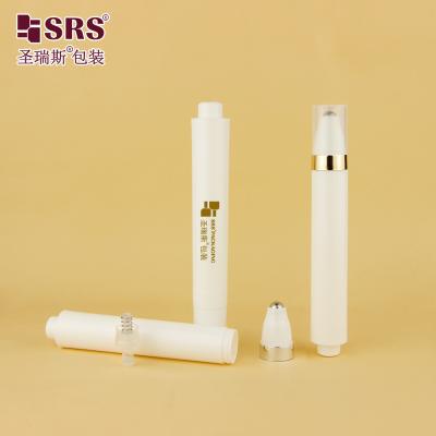 AY 15ML Injection White Glossy Matte Finished Round Pen Shape Airless Roll On Bottle For Eye Cream Container